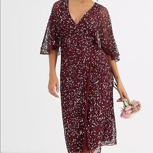 Maya Bridesmaid delicate sequin wrap midi dress